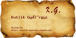 Kutlik Györgyi névjegykártya